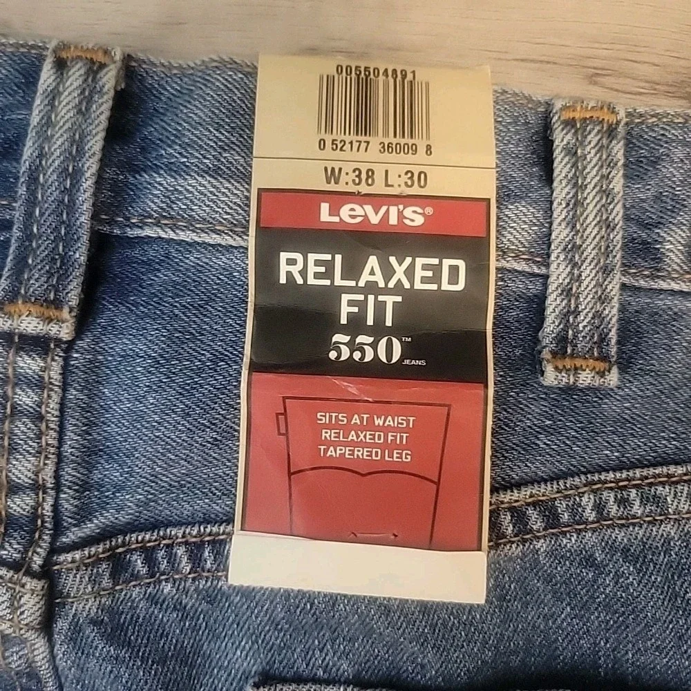 Levi's 550 Jeans Mens 38x30 Blue‎ Relaxed Fit Tapered Denim  NEW